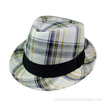 Men's Classic Cheap Fedora Hat with Black GG Band and Loop Trim
